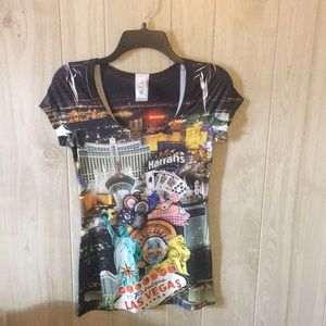 T-Star Las Vegas rhinestone T-shirt Size L